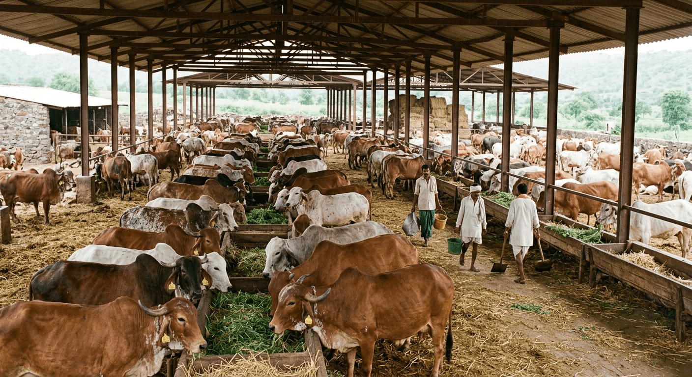 Dakash gaushala - rescued cows